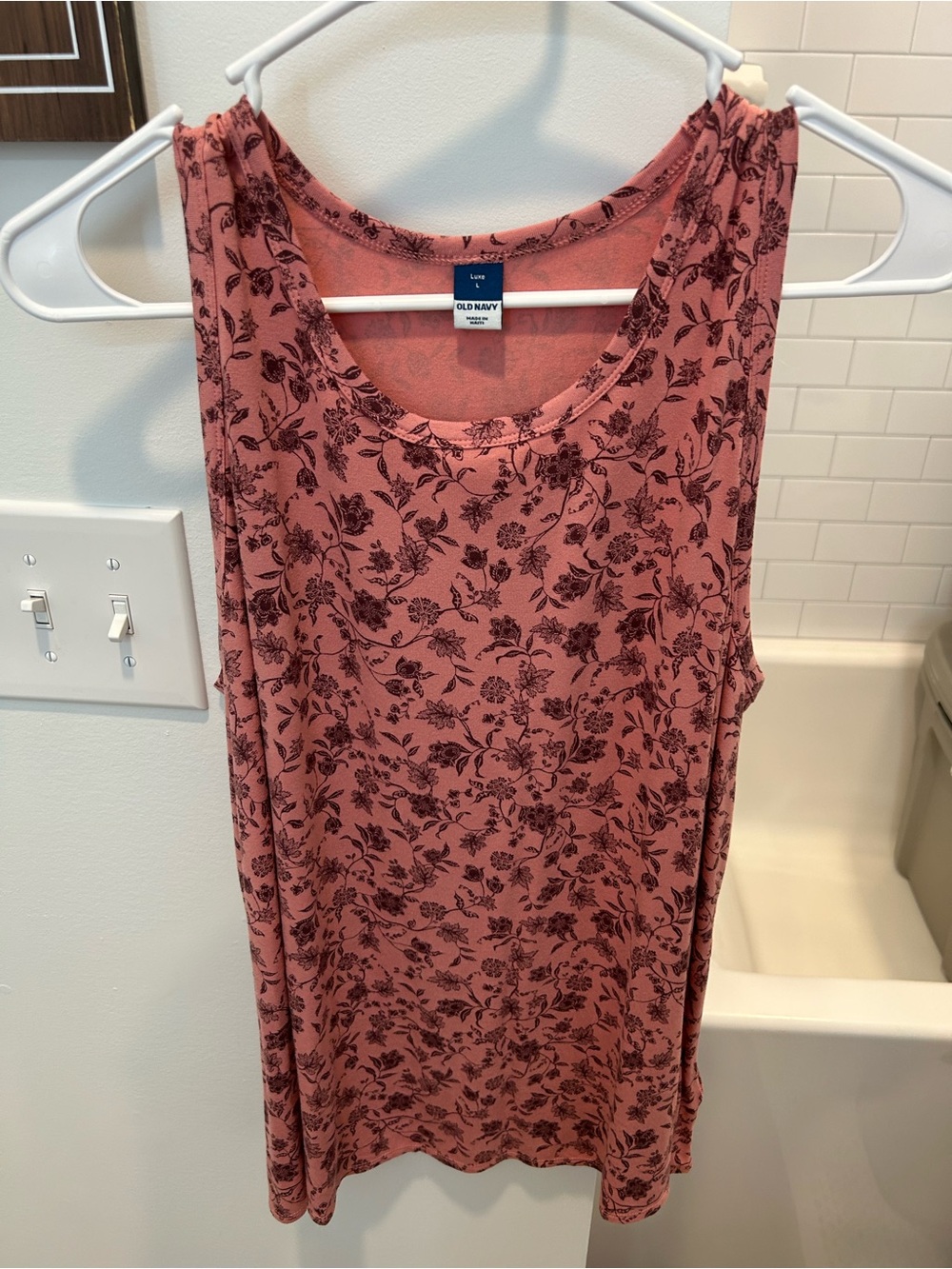 Old Navy Rose Pink Floral Tank Top